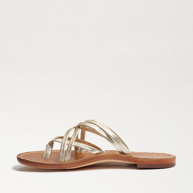 Sam Edelman Marinea Strappy Slide Sandal-Molten Gold Leather