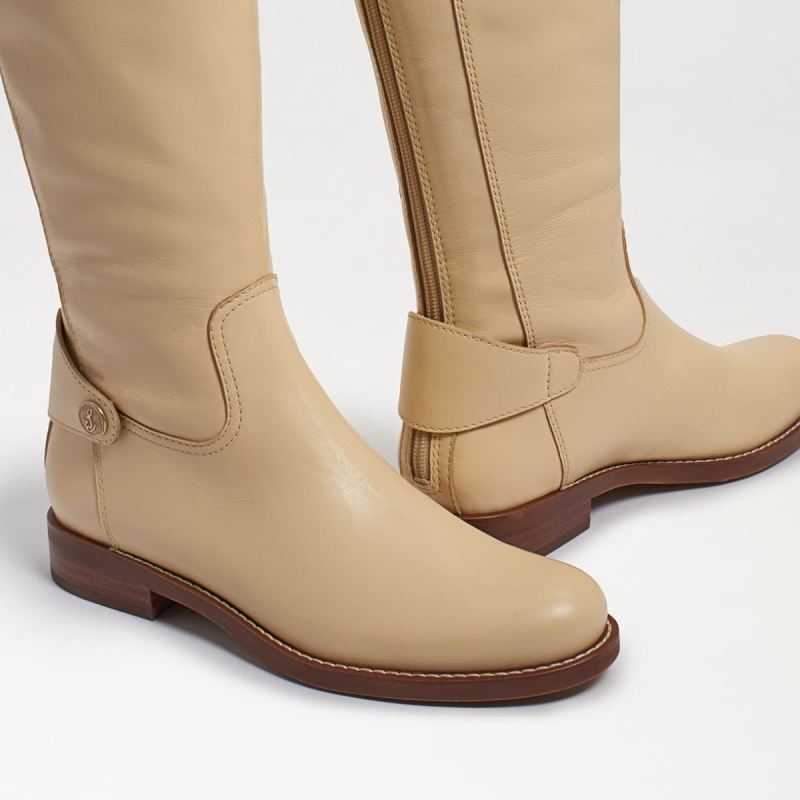 Sam Edelman Mikala Riding Boot-Eggshell Leather