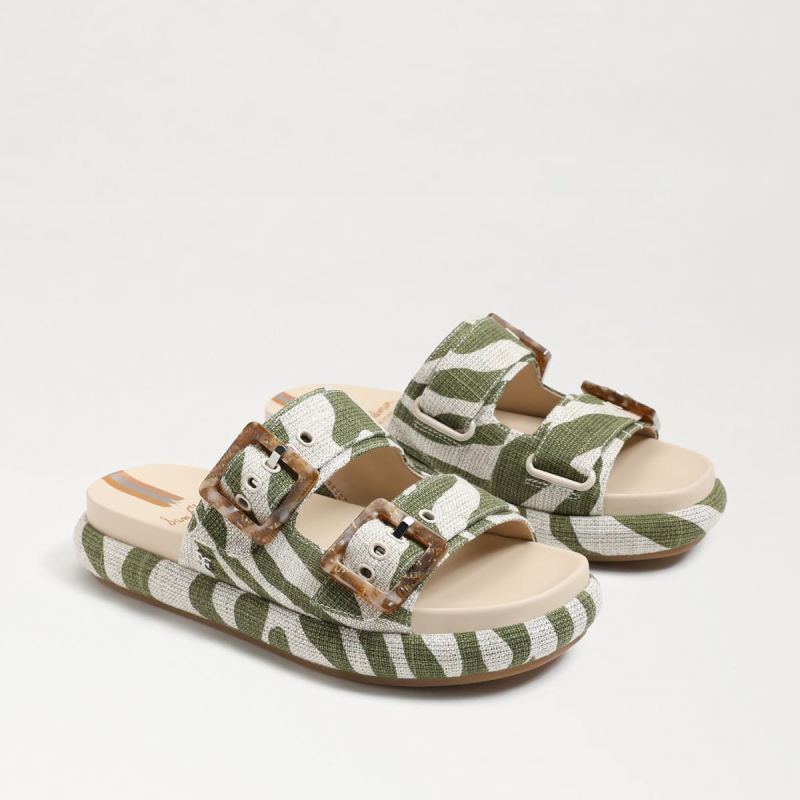 Sam Edelman Kenzie Slide Sandal-Fern/ Natural Linen