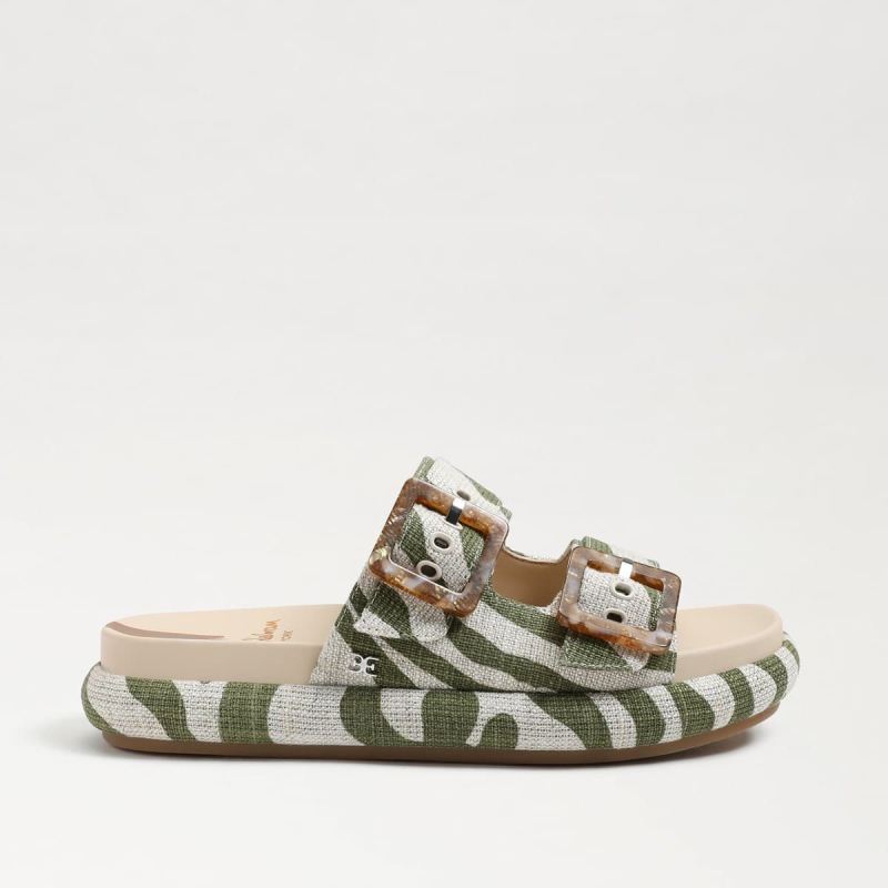 Sam Edelman Kenzie Slide Sandal-Fern/ Natural Linen