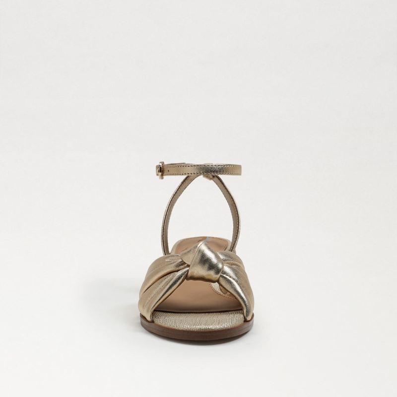 Sam Edelman Ingrid Kids Block Heel Sandal-Gold Leaf Leather