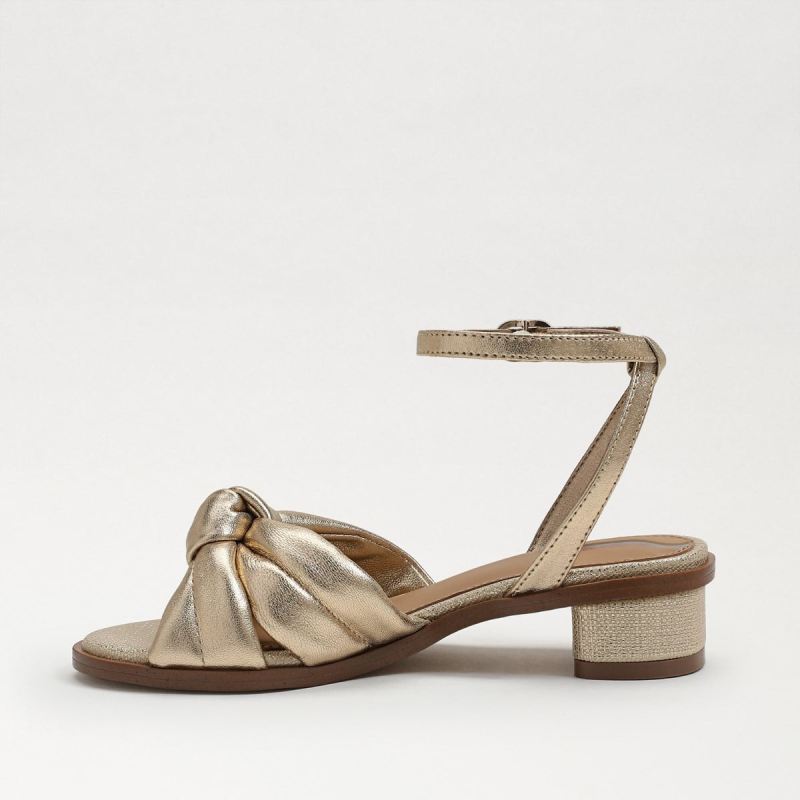 Sam Edelman Ingrid Kids Block Heel Sandal-Gold Leaf Leather