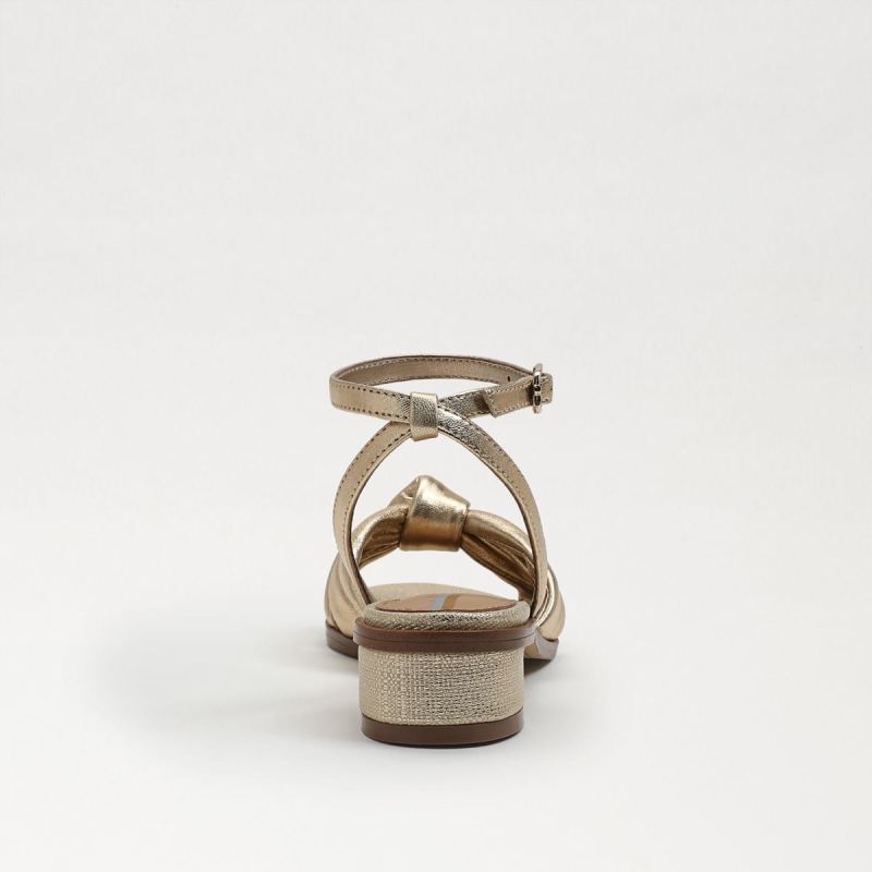 Sam Edelman Ingrid Kids Block Heel Sandal-Gold Leaf Leather