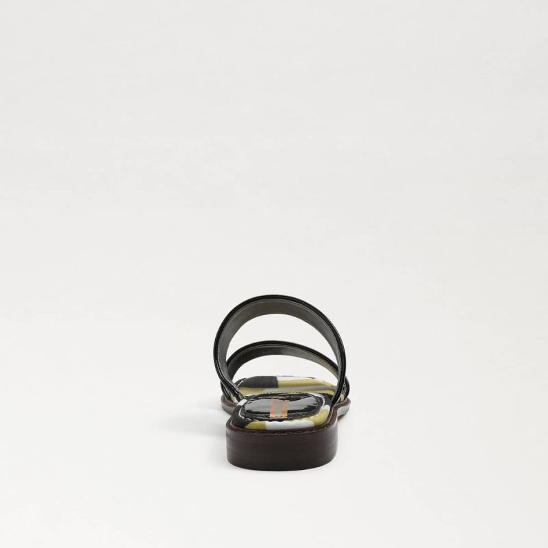 Sam Edelman Haydee Stitch Slide Sandal-Black/Multi Patent
