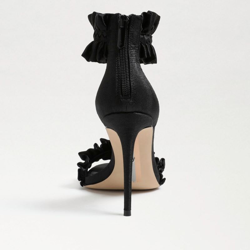 Sam Edelman Sawyer Ankle Strap Sandal-Black Satin
