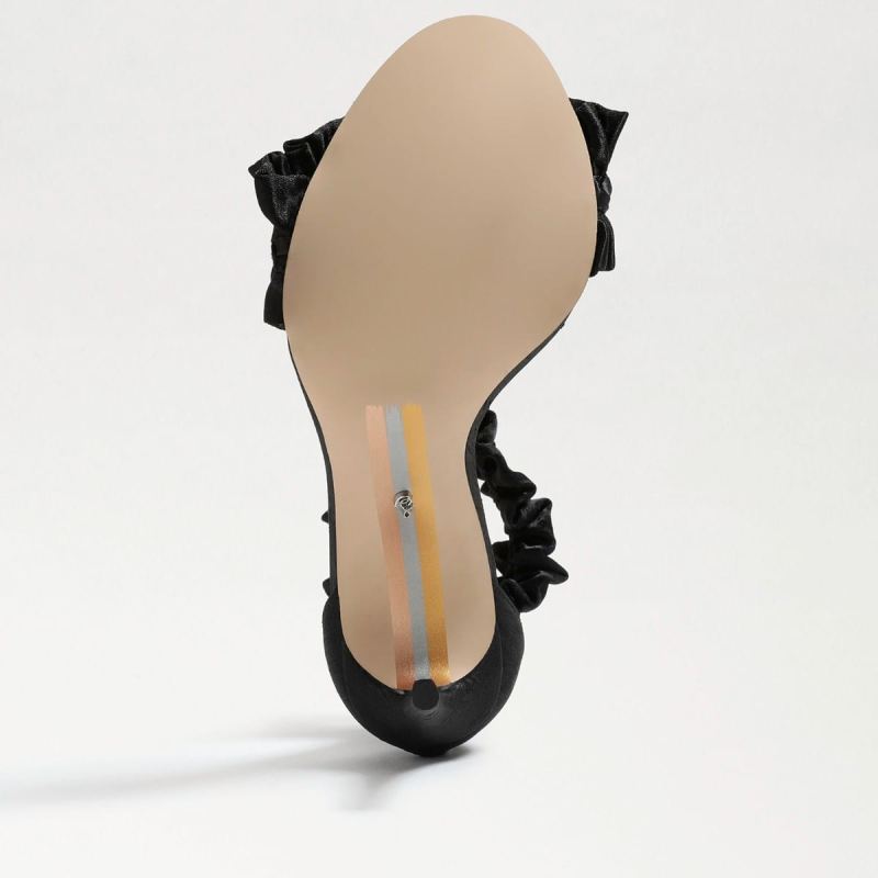 Sam Edelman Sawyer Ankle Strap Sandal-Black Satin