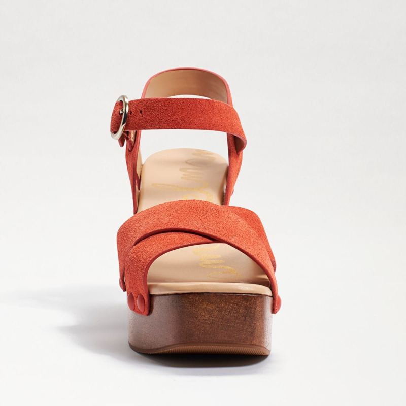 Sam Edelman Josefine Platform Heeled Sandal-Tangerine Orange Sue