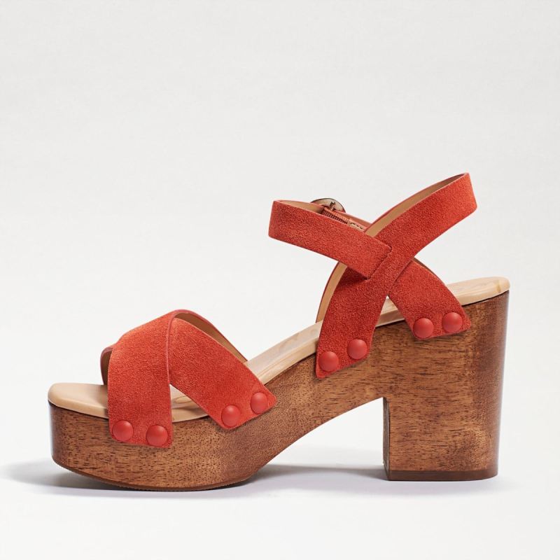 Sam Edelman Josefine Platform Heeled Sandal-Tangerine Orange Sue