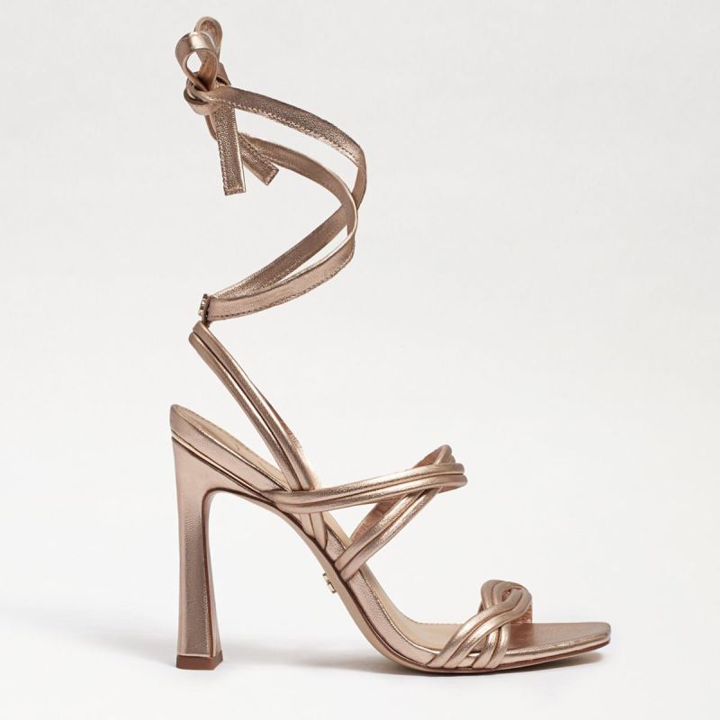 Sam Edelman Lonnie Heeled Sandal-Champagne Leather