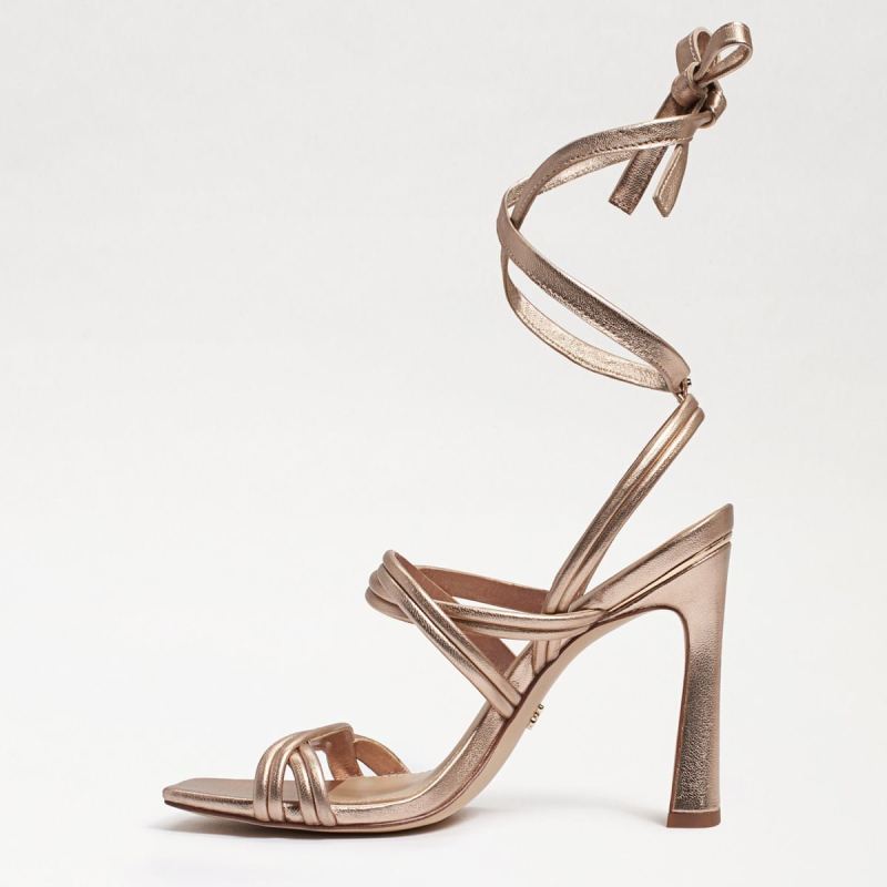 Sam Edelman Lonnie Heeled Sandal-Champagne Leather