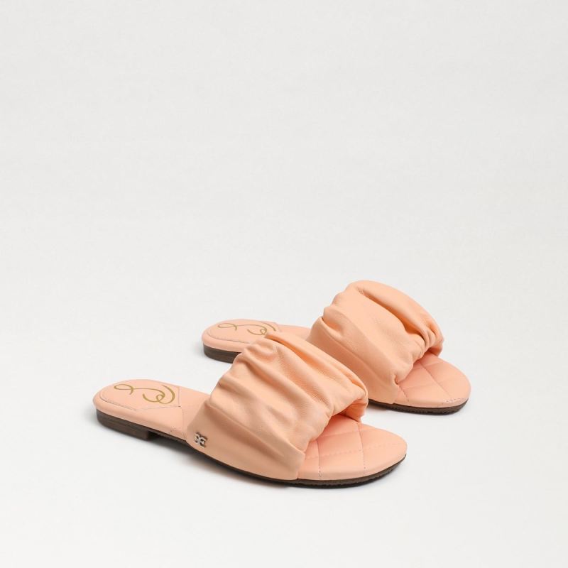 Sam Edelman Briar Kids Slide Sandal-Peach Pearl Leather - Click Image to Close