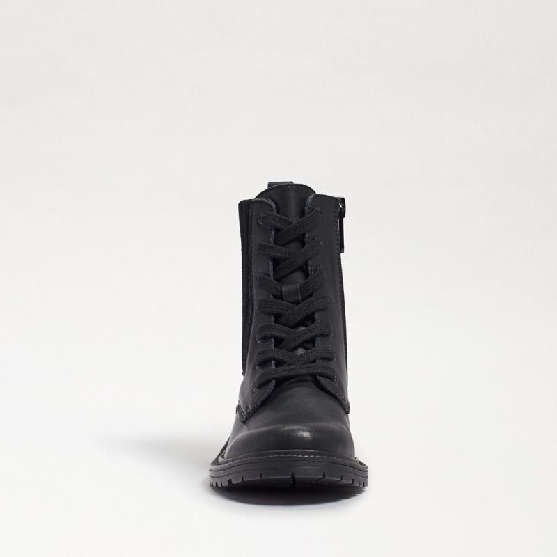 Sam Edelman Lydell Kids Combat Boot-Black Leather