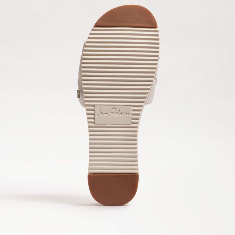 Sam Edelman Adaley Woven Slide Sandal-Bright White Leather