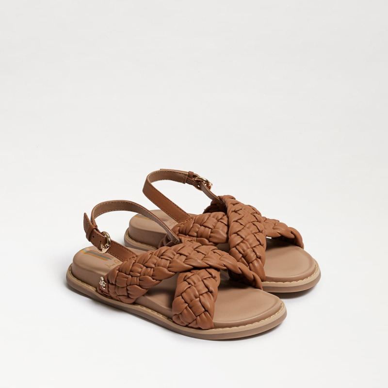 Sam Edelman Vita Kids Braided Sandal-Lt Cuoio Brown Leather