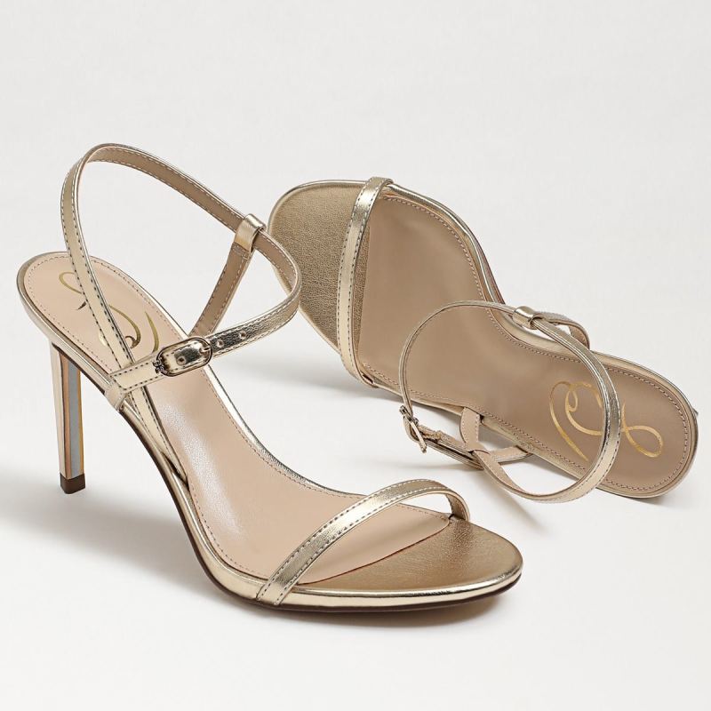 Sam Edelman Doran Strappy Heeled Sandal-Gold Leaf