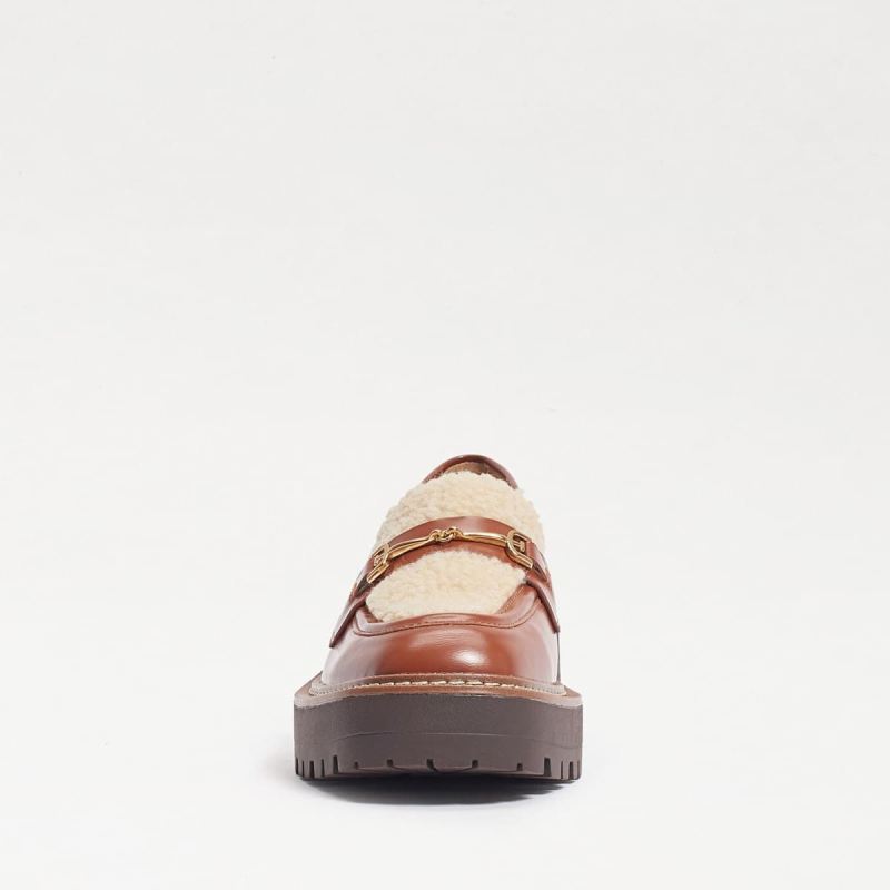 Sam Edelman Laurs Lug Sole Loafer-Dark Mocha/Natural Box Leather