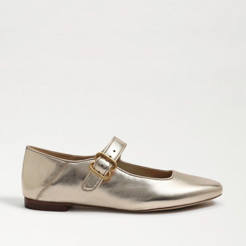 Sam Edelman Michaela Mary Jane Flat-Gold Leaf