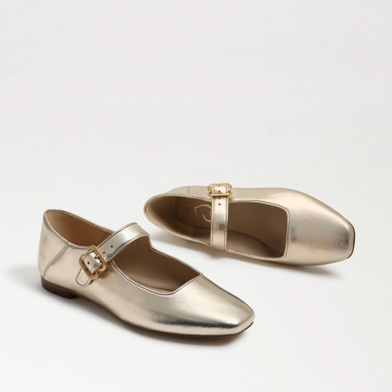 Sam Edelman Michaela Mary Jane Flat-Gold Leaf