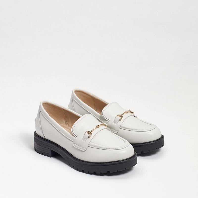 Sam Edelman Tully Kids Loafer-Bright White Box Leather - Click Image to Close