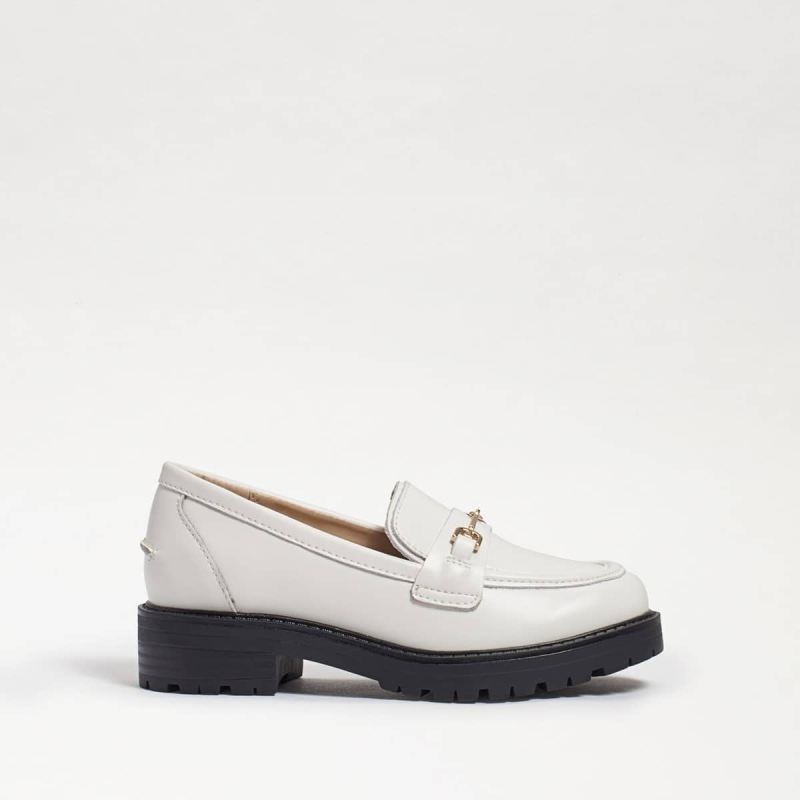 Sam Edelman Tully Kids Loafer-Bright White Box Leather