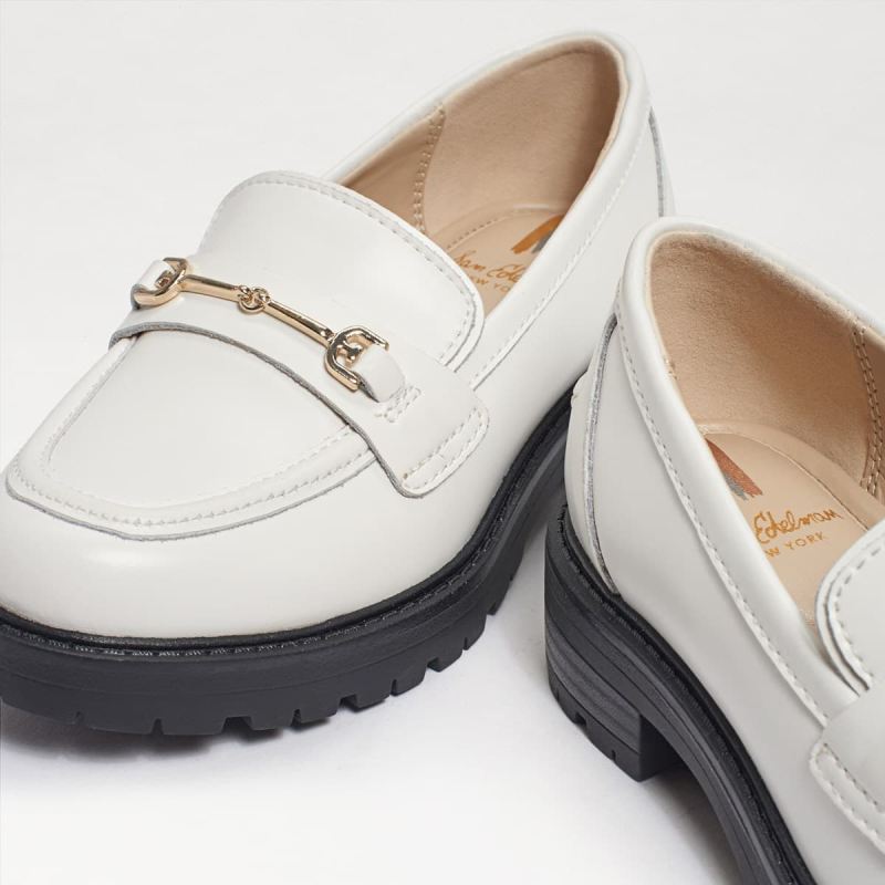 Sam Edelman Tully Kids Loafer-Bright White Box Leather