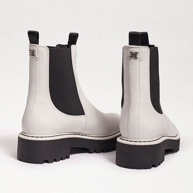 Sam Edelman Laguna Chelsea Boot-Bright White Leather - Click Image to Close