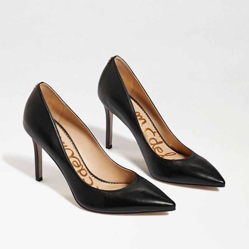 Sam Edelman Hazel Pointed Toe Heel-Black Leather - Click Image to Close