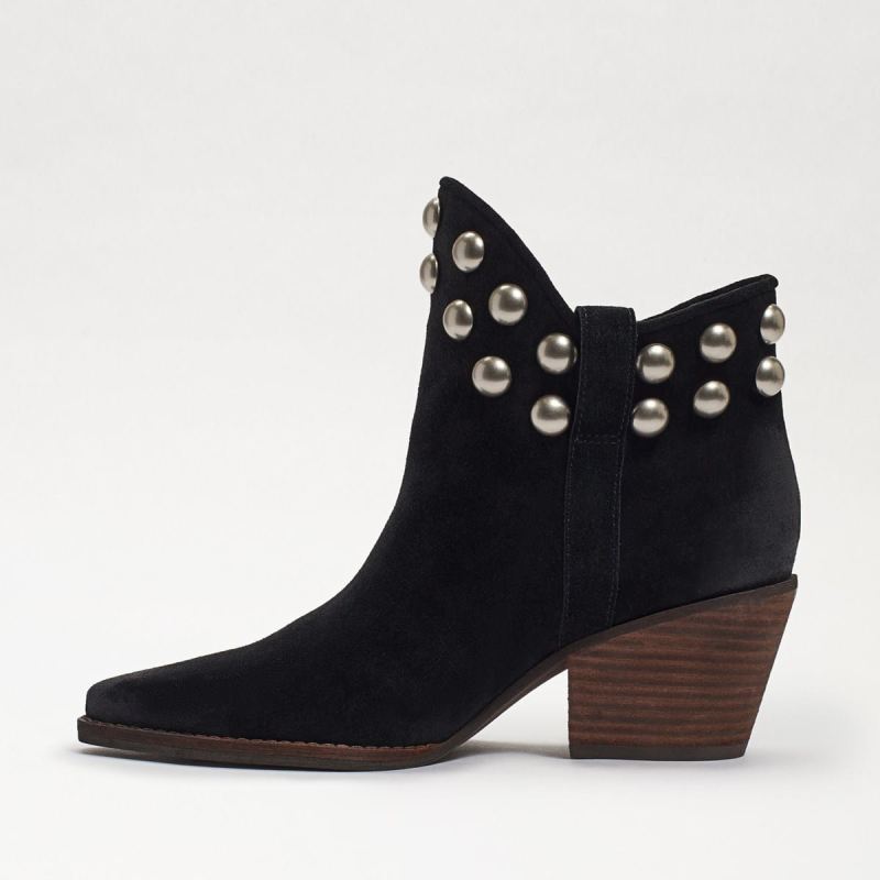 Sam Edelman Wildie Studded Western Bootie-Black Suede