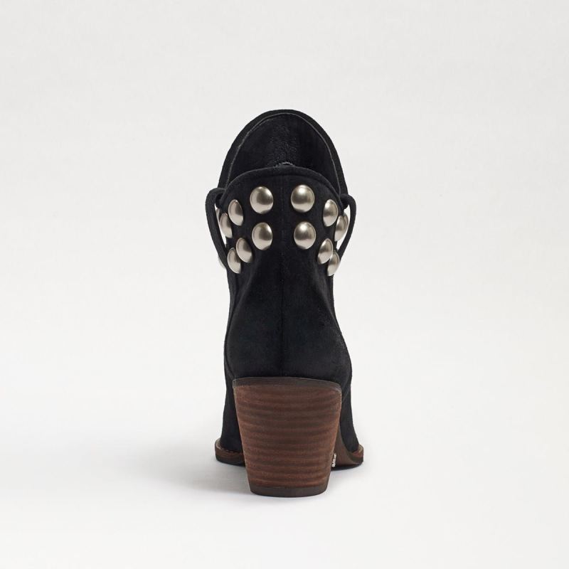 Sam Edelman Wildie Studded Western Bootie-Black Suede