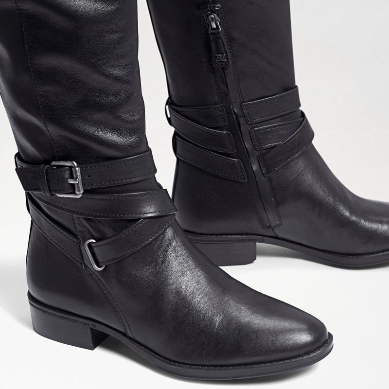 Sam Edelman Pansy High Shaft Boot-Black Leather