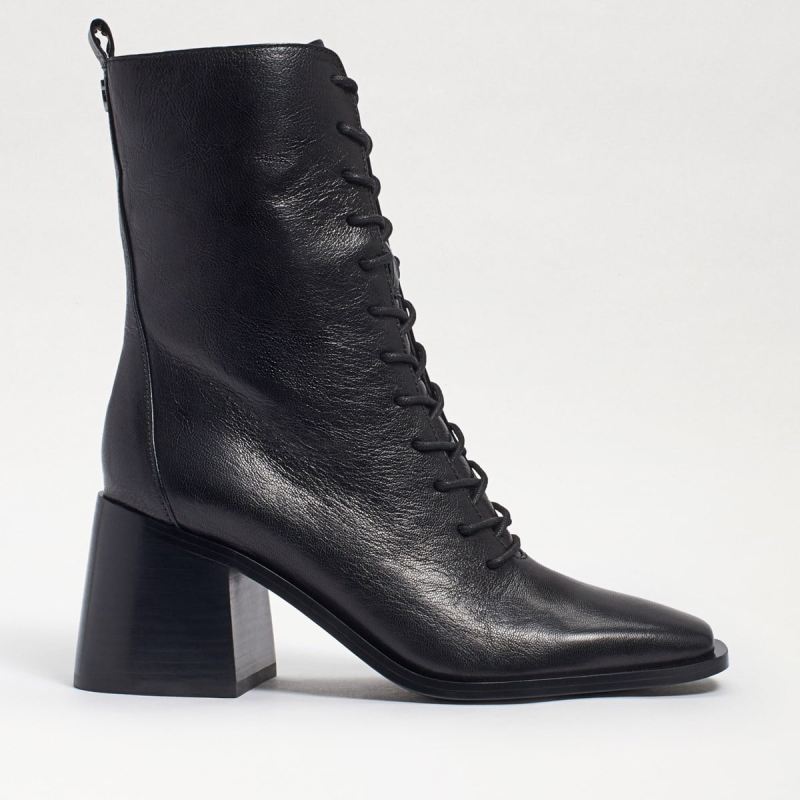 Sam Edelman Westie Lace-up Bootie-Black Leather