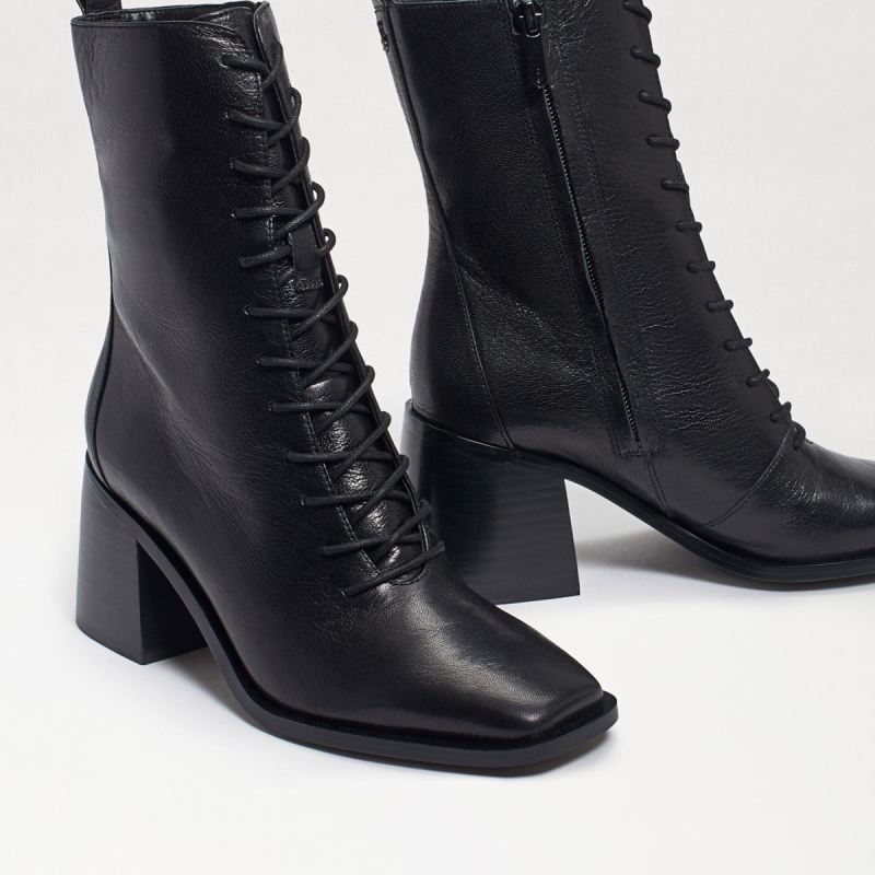 Sam Edelman Westie Lace-up Bootie-Black Leather [Samedelmanmrv79AyO ...