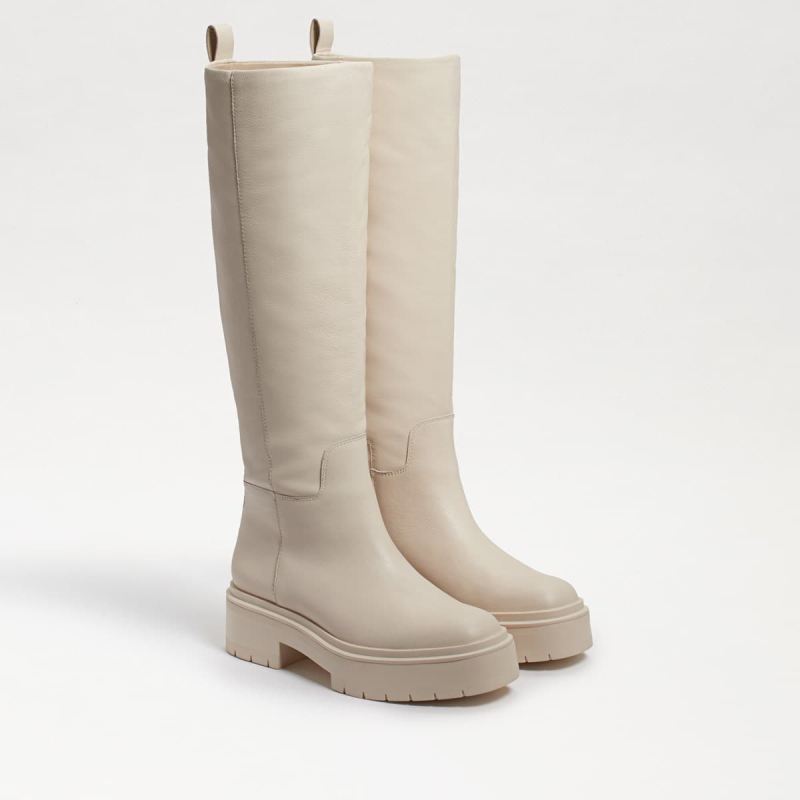Sam Edelman Larina Tall Boot-Modern Ivory Leather - Click Image to Close