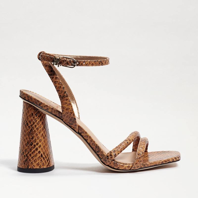 Sam Edelman Kia Block Heel Sandal-Wheat Snake
