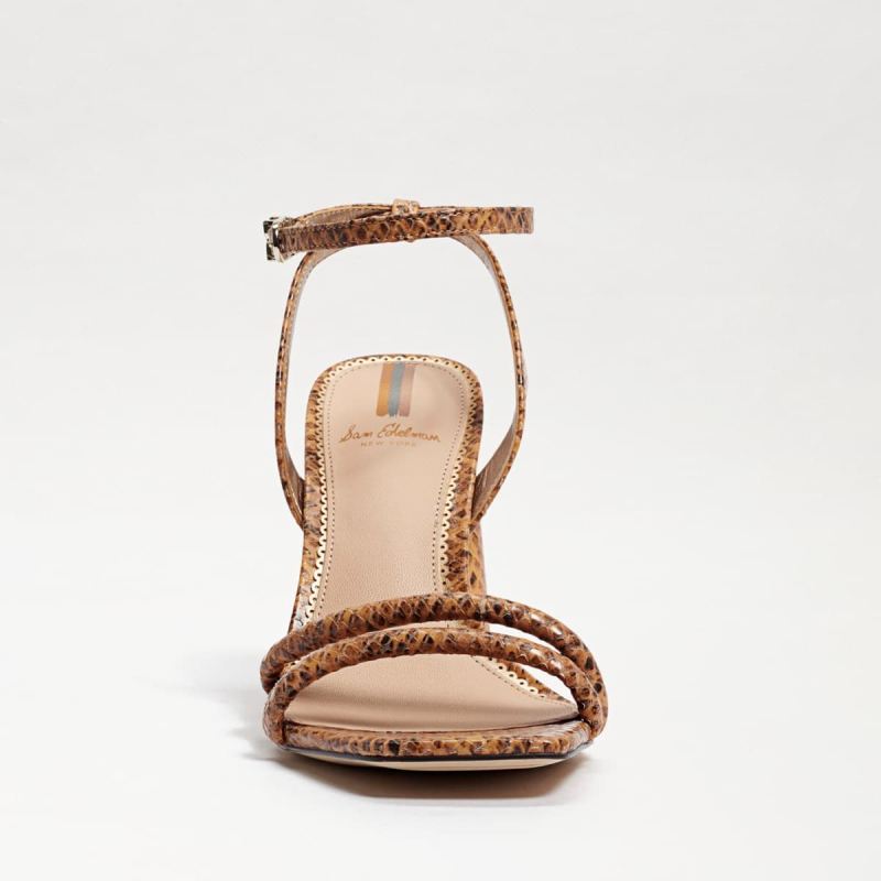 Sam Edelman Kia Block Heel Sandal-Wheat Snake