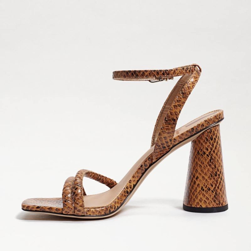 Sam Edelman Kia Block Heel Sandal-Wheat Snake