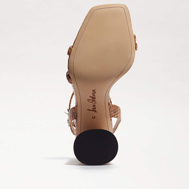 Sam Edelman Kia Block Heel Sandal-Wheat Snake