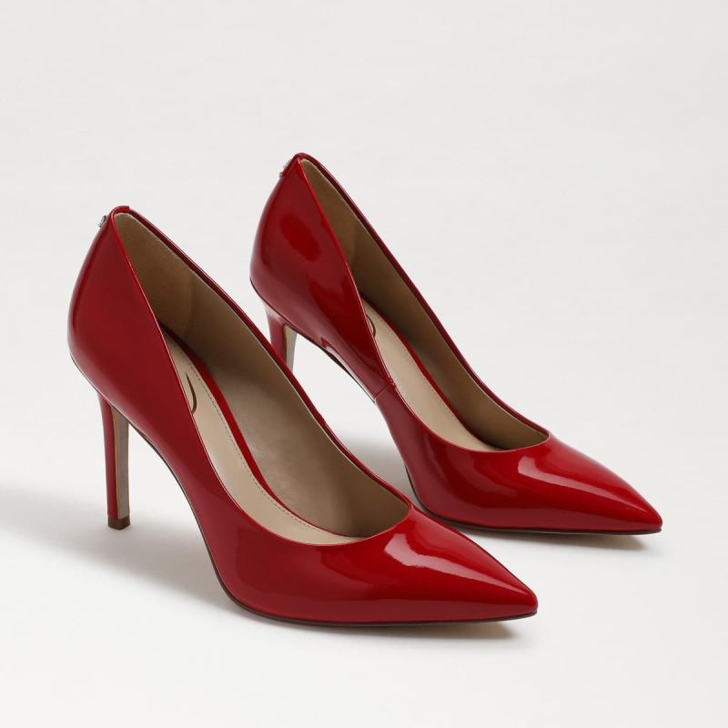 Sam Edelman Hazel Pointed Toe Heel-Ruby Red Patent Leather - Click Image to Close