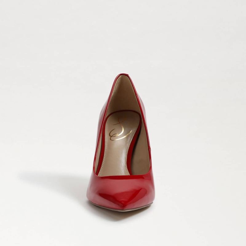 Sam Edelman Hazel Pointed Toe Heel-Ruby Red Patent Leather