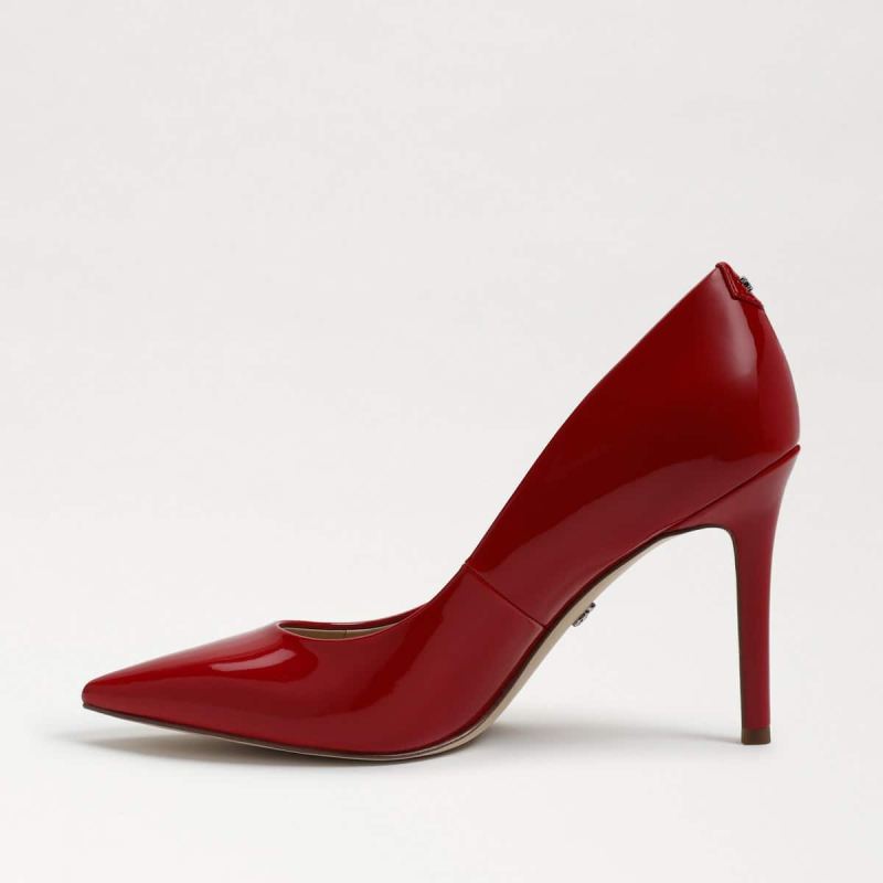 Sam Edelman Hazel Pointed Toe Heel-Ruby Red Patent Leather