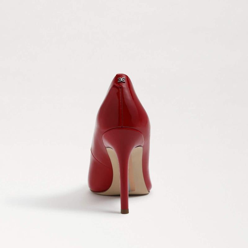 Sam Edelman Hazel Pointed Toe Heel-Ruby Red Patent Leather
