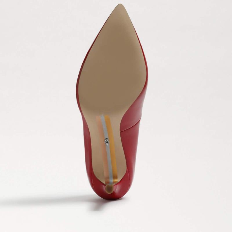 Sam Edelman Hazel Pointed Toe Heel-Ruby Red Patent Leather