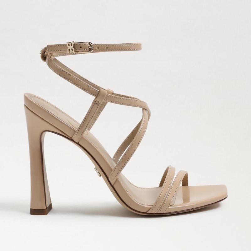 Sam Edelman Lela Strappy Heel-Light Latte Patent