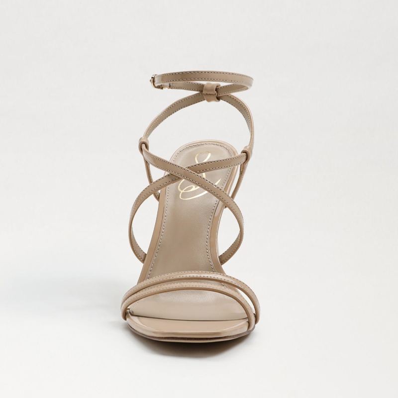 Sam Edelman Lela Strappy Heel-Light Latte Patent