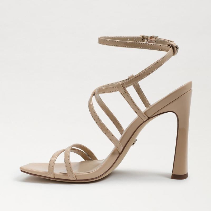 Sam Edelman Lela Strappy Heel-Light Latte Patent