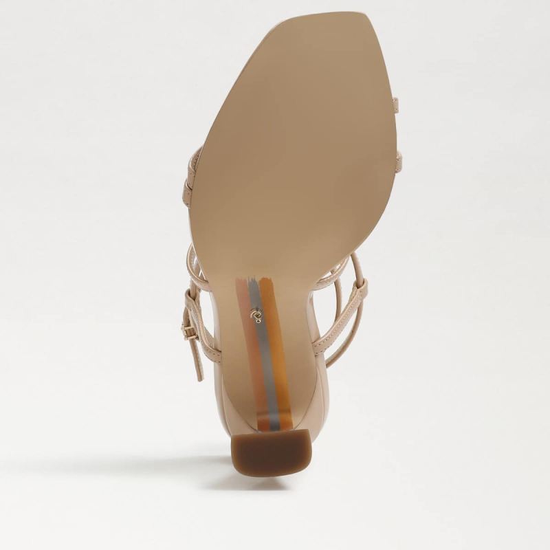 Sam Edelman Lela Strappy Heel-Light Latte Patent