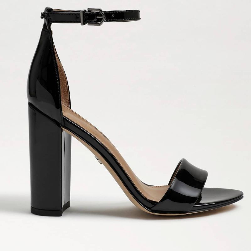 Sam Edelman Yaro Block Heel Sandal-Black Patent