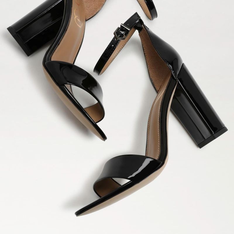 Sam Edelman Yaro Block Heel Sandal-Black Patent