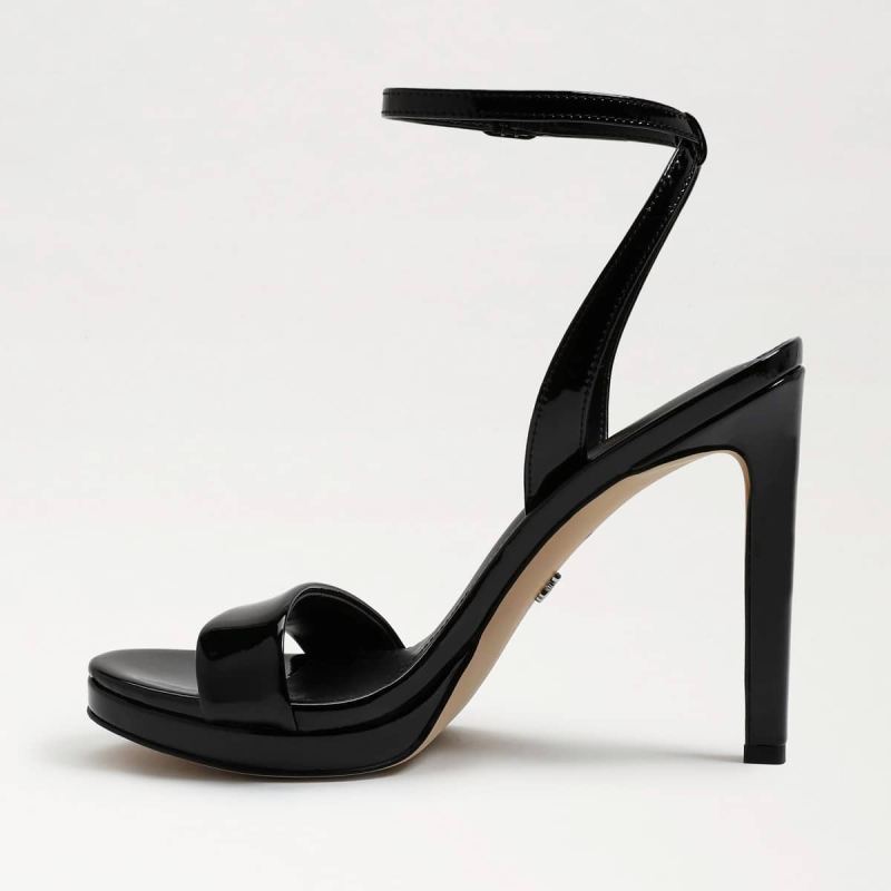 Sam Edelman Jade Ankle Strap Heel-Black Patent