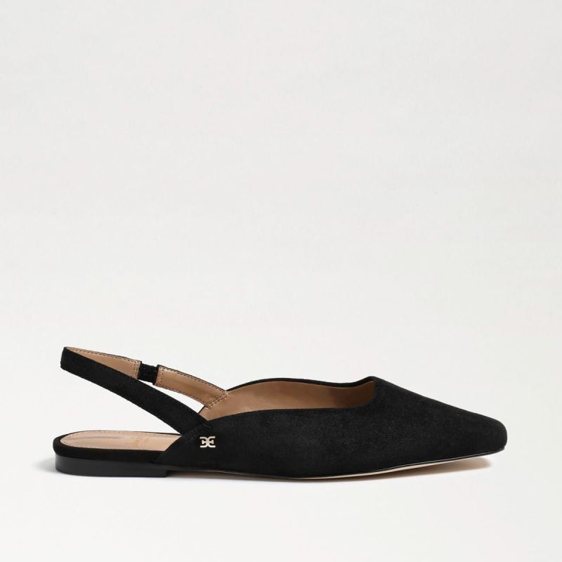 Sam Edelman Connell Slingback Flat-Black Suede